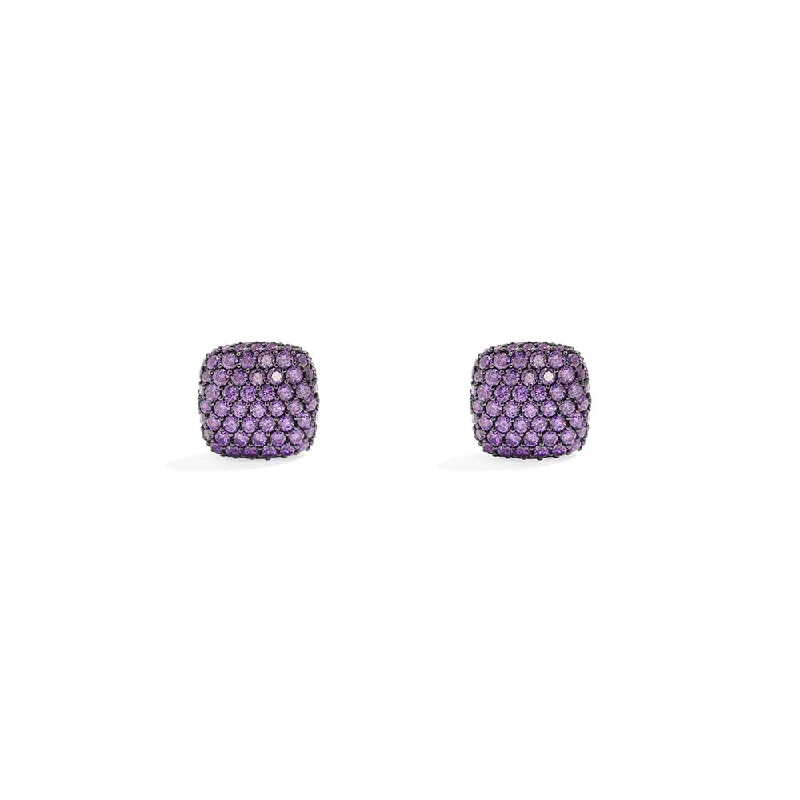 Best hoop earrings with sparkling cubic zirconia for a brilliant, budget-friendly effect-Purple Square Earrings