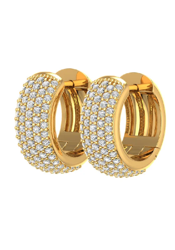 Best hoop earrings with sparkling cubic zirconia for a brilliant, budget-friendly effect-Grand Pave 18K Gold Earrings w. Lab-Grown Diamonds