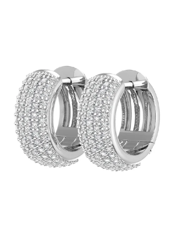 Best hoop earrings with asymmetrical designs for a fashion-forward, avant-garde look-Grand Pave 18K Whitegold Earrings w. Lab-Grown Diamonds