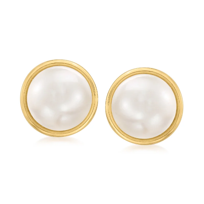 Best hoop earrings with gold for a luxurious and timeless look-Ross-Simons 11.5-12mm Cultured Pearl Earrings in 14kt Yellow Gold