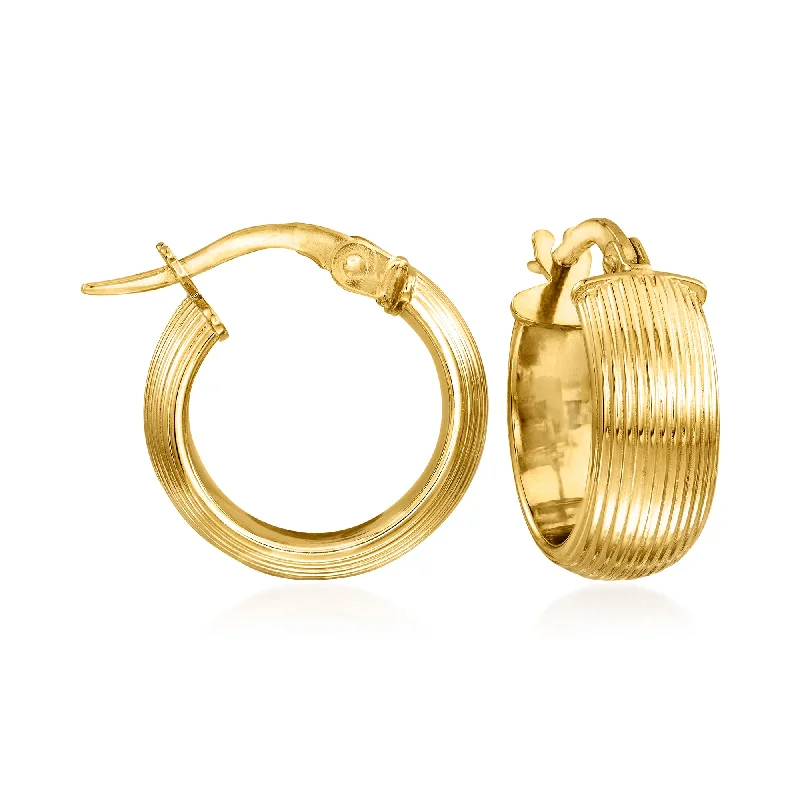 Best hoop earrings with angel wing accents for a spiritual and meaningful design-Ross-Simons Italian 14kt Yellow Gold Huggie Hoop Earrings