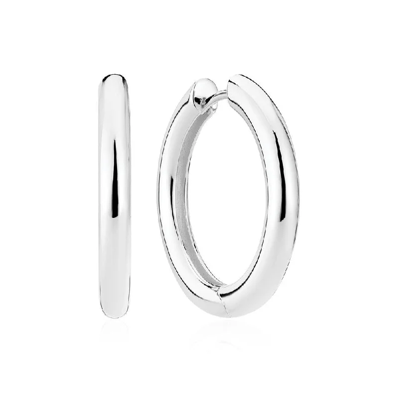 Best hoop earrings with sterling silver for an affordable and chic design-Carrara Pianura Large Silver Hoops