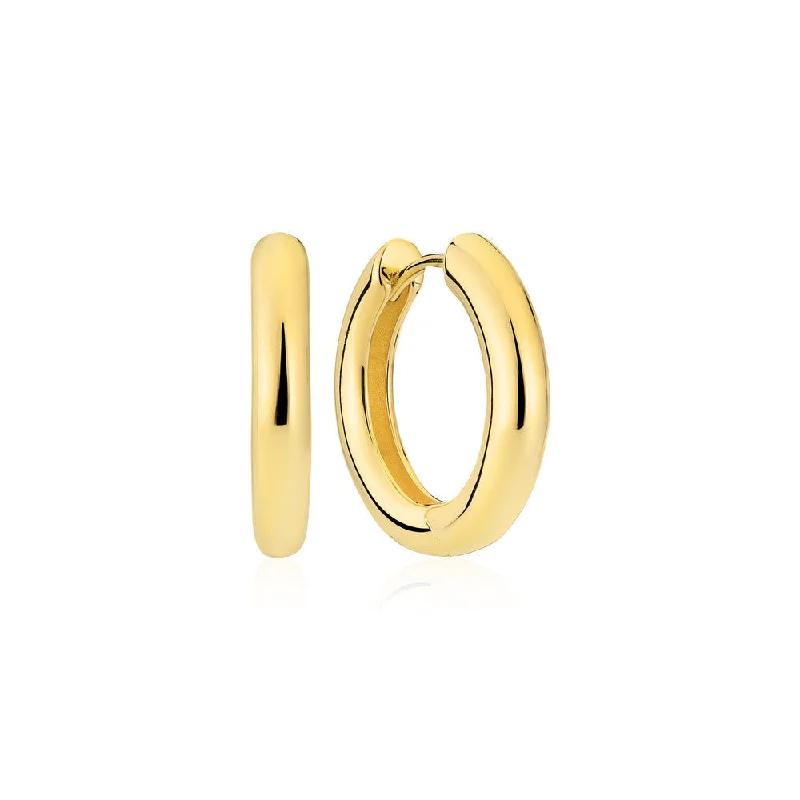 Best hoop earrings with satin ribbons for a soft, feminine appearance-Carrara Pianura Medio 18K Gold Plated Hoops