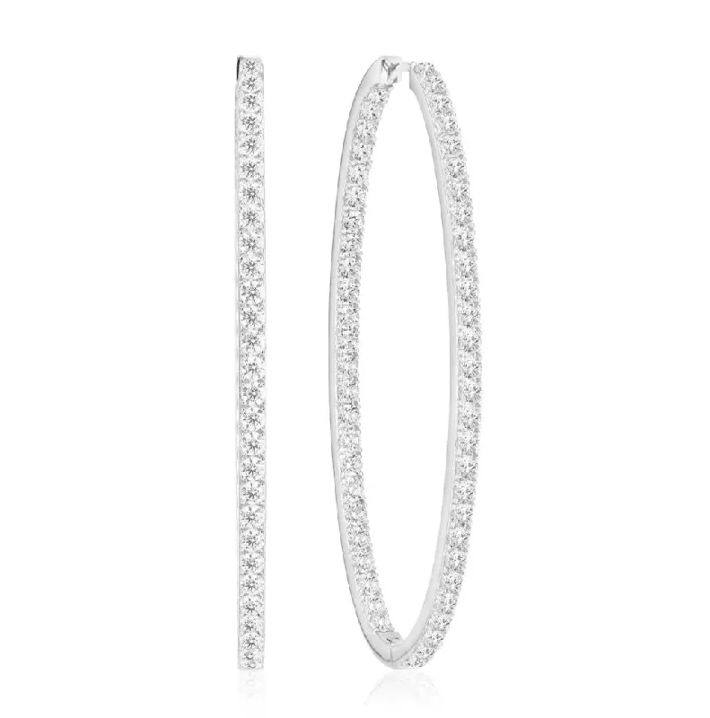 Best hoop earrings with snake-inspired designs for an edgy and fierce vibe-Ellisse Grande Silver Hoops w. Zirconias