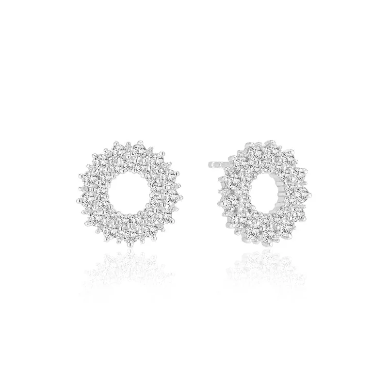 Best hoop earrings with gold for a luxurious and timeless look-Livigno Silver Earrings w. Zirconias