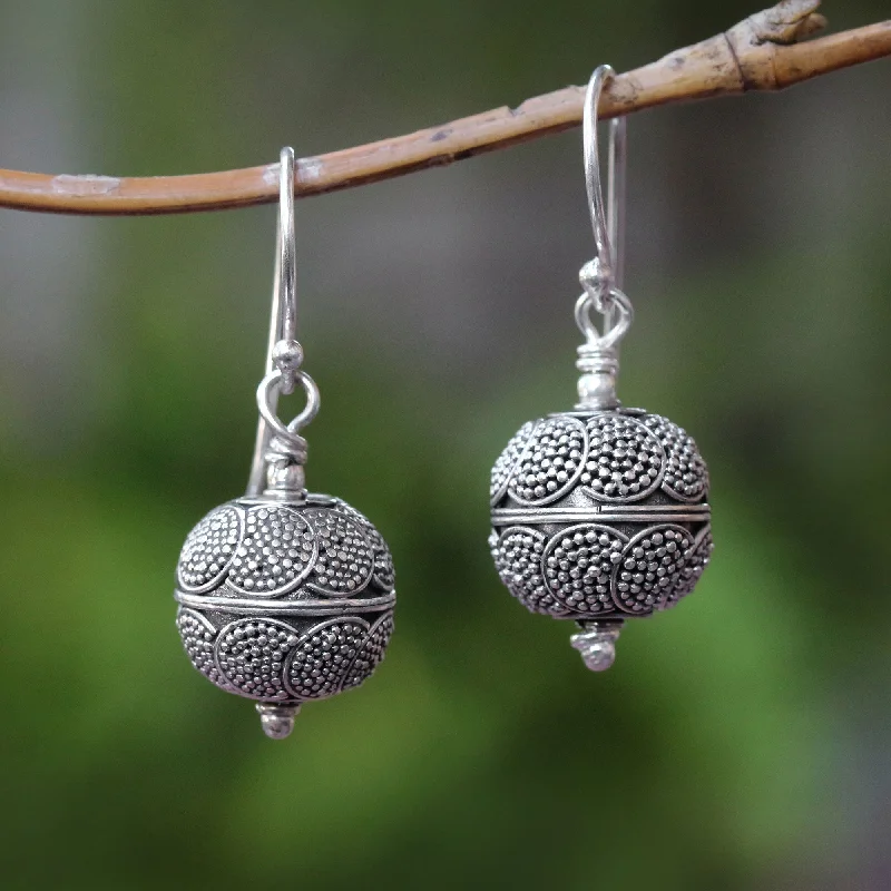 Best hoop earrings with custom designs for a personalized, unique accessory-Sky Lanterns Dot Motif Sterling Silver Dangle Earrings from Bali