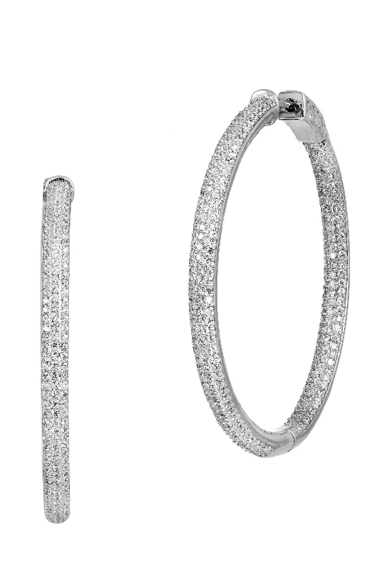 Best hoop earrings with custom engravings for a personalized and meaningful gift-sterling silver 2" inside out hoop earrings