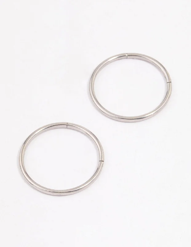 Hoop earrings with satin finishes for a smooth and elegant appearance-Surgical Steel Sleeper Hoop Earrings 16mm