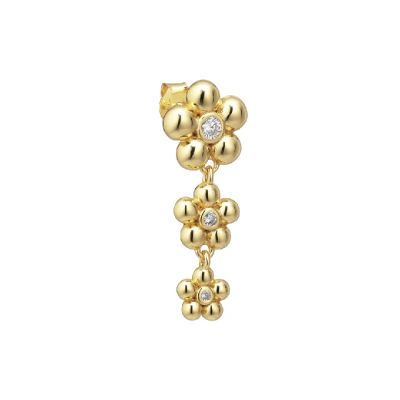 Best hoop earrings with butterfly motifs for a playful and whimsical appearance-Polly 18K Gold Plated Stud w. Zirconias