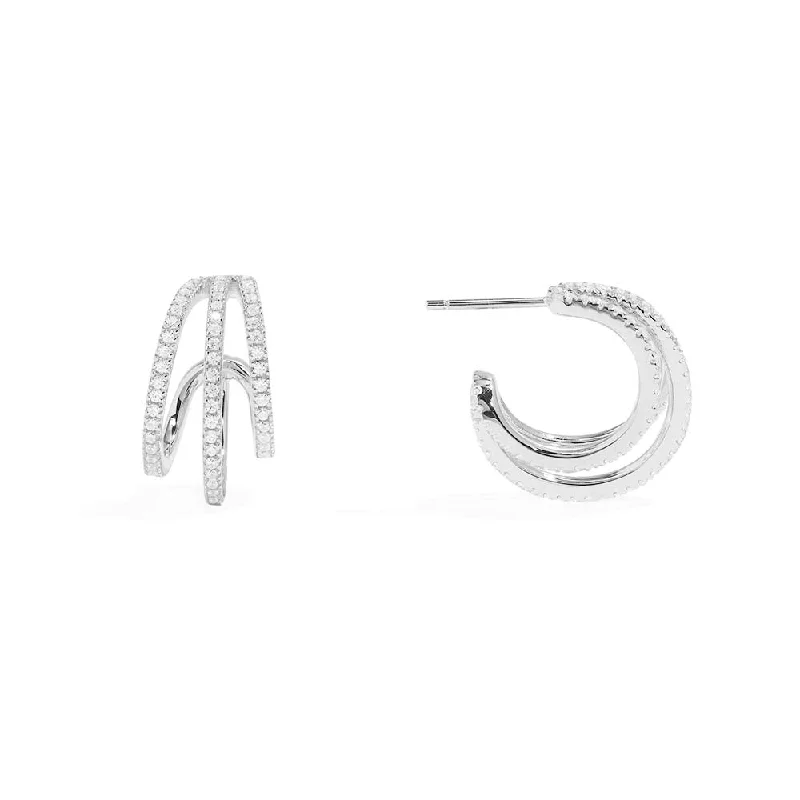 Hoop earrings with oversized designs for a bold, fashion-forward statement-Triple Hoop Earrings