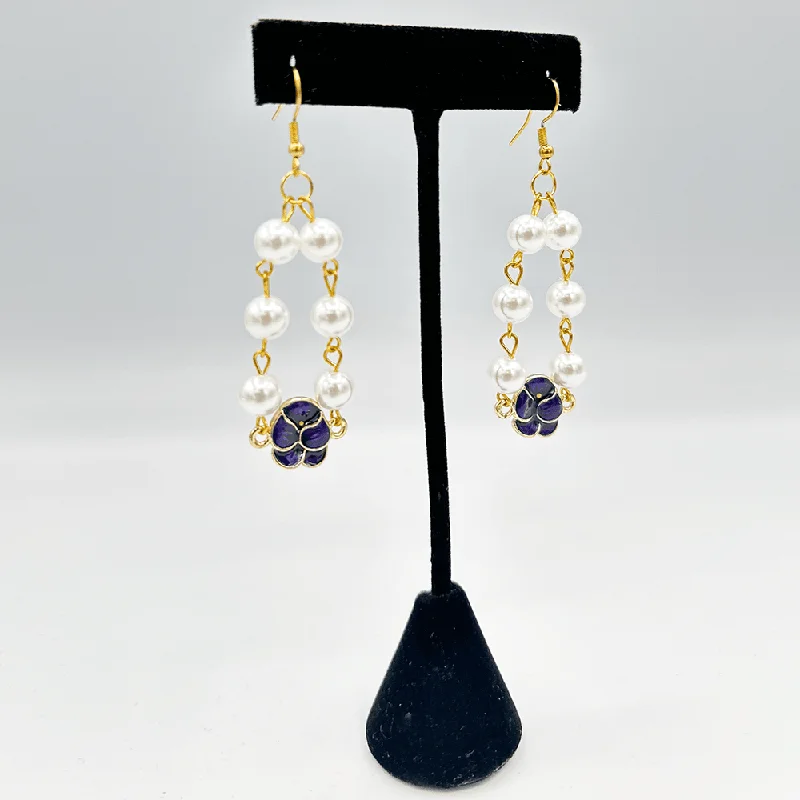 Best hoop earrings with matching bracelets for a coordinated jewelry set-**NEW** ΔΣΘ Violets & Pearls Earrings