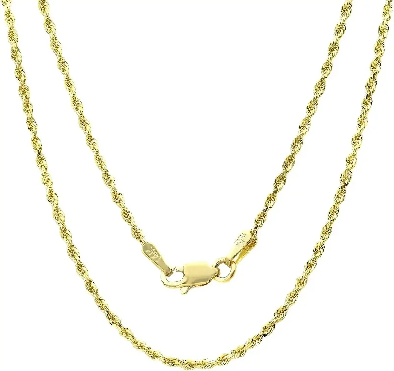 Stylish necklaces and pendants with diamonds for a glamorous and elegant look-14k Gold Yellow Think Hollow Rope Chain 16"-24"