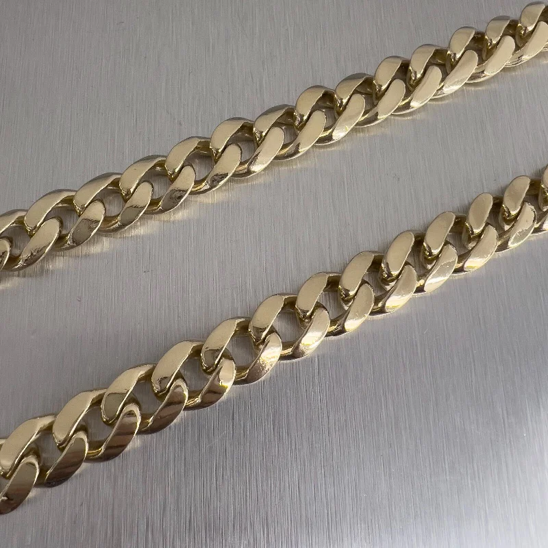 Beautiful necklaces and pendants with moonstone for an ethereal, mystical appearance-14k Yellow Gold Miami Cuban Link 11.00mm Chain Necklace 196.9g 24.5" HEAVY