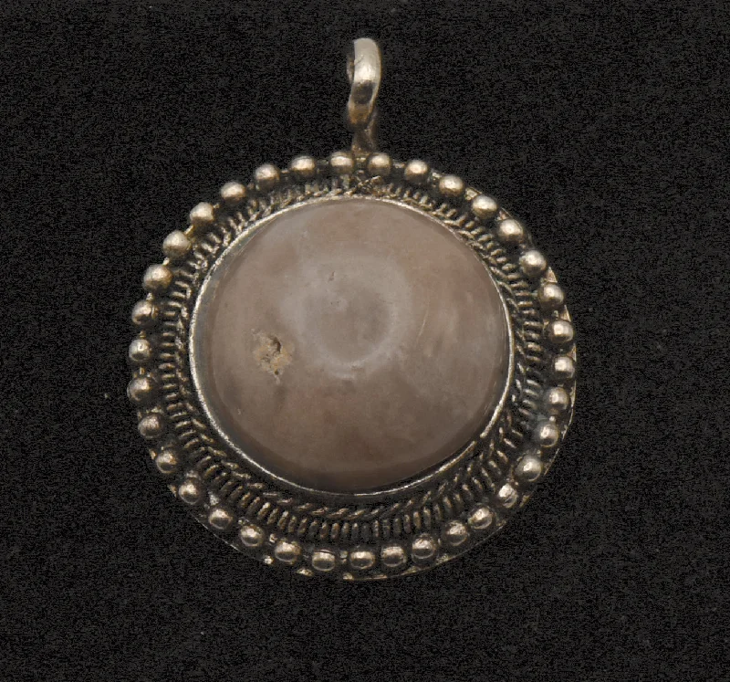 Unique necklaces and pendants with artistic shapes for a creative, one-of-a-kind design-Vintage Carved Jasper Cabochon Pendant