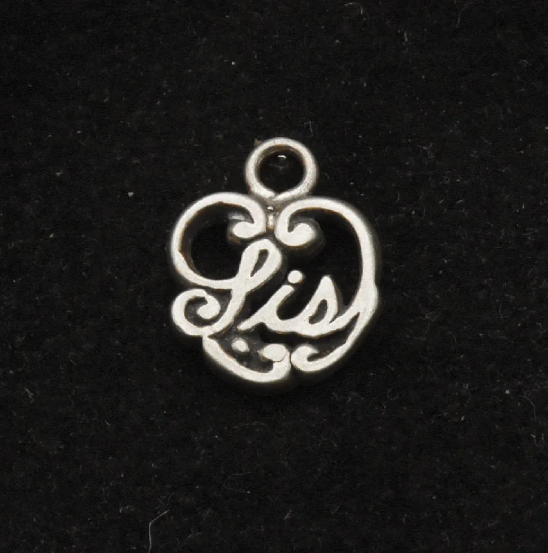 Best necklaces and pendants with matching earrings for a coordinated, elegant look-Vintage Sterling Silver "Sis" Charm