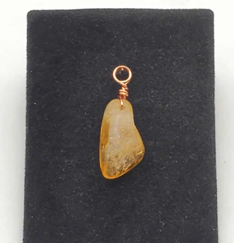 Best necklaces and pendants with butterfly pendants for a delicate, light style-Vintage Tumbled Citrine Pendant