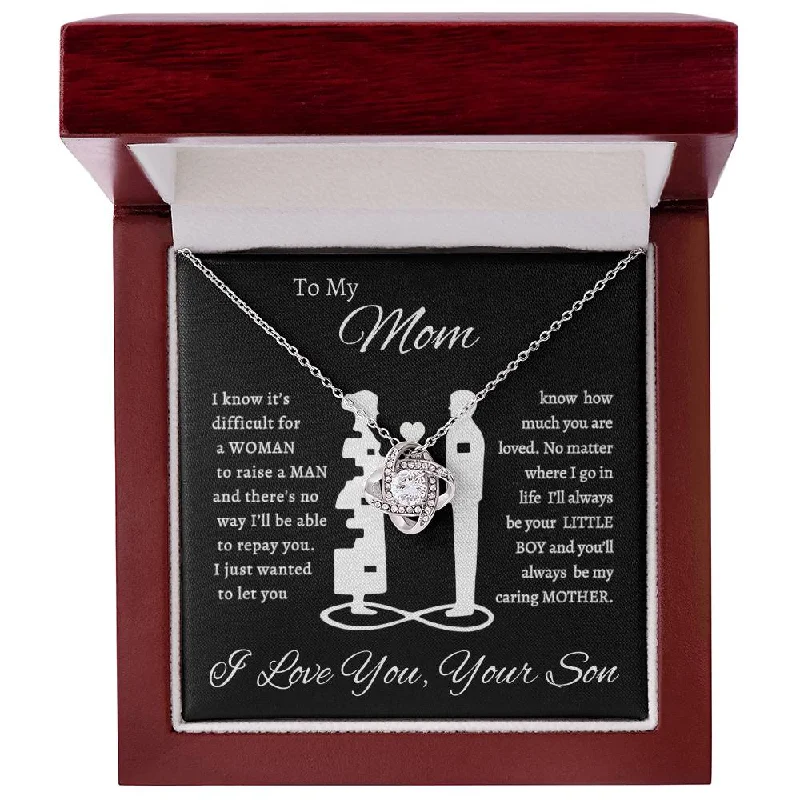 Unique necklaces and pendants with custom birthstone arrangements for personalization-ELLEGANT LOVE KNOT NECKLACE FOR MOTHER'S DAY OR JUST SAY HOW YOU LOVE AND APPRICIATE HER.