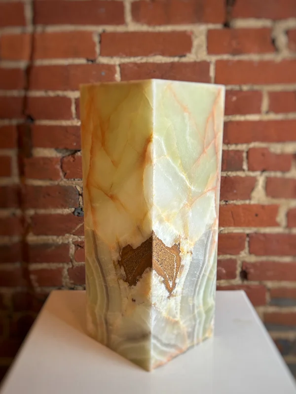 Necklaces and pendants with custom engravings for a personal, meaningful gift-Medium Green Talan Calcite Rectangle Lamp