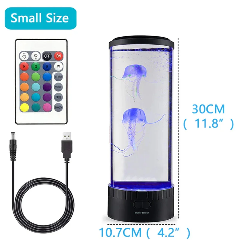 Best necklaces and pendants with cubic zirconia for a budget-friendly dazzling effect-Jellyfish Lamp Color Changing Remote Control Aquarium Tank LED Night Light Birthday Gift USB Charging Relaxing Mood