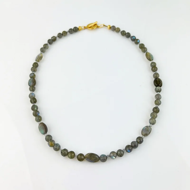 Best necklaces and pendants with opal gemstones for an iridescent glow-Labradorite Bead Necklace