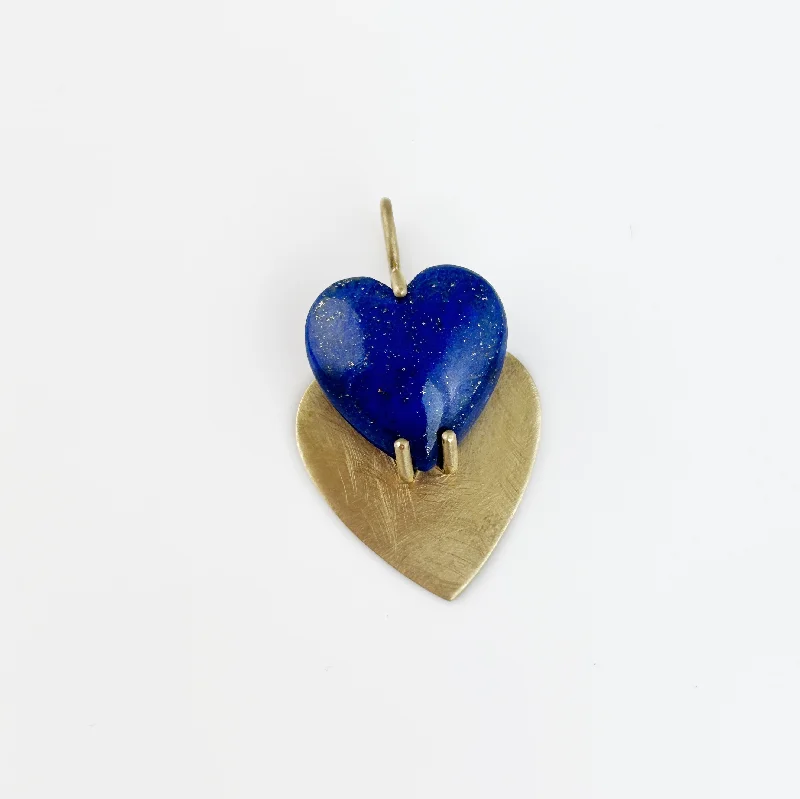 Necklaces and pendants with ocean-inspired designs for a refreshing, beachy feel-Lapis Lazuli Two Hearts Pendant