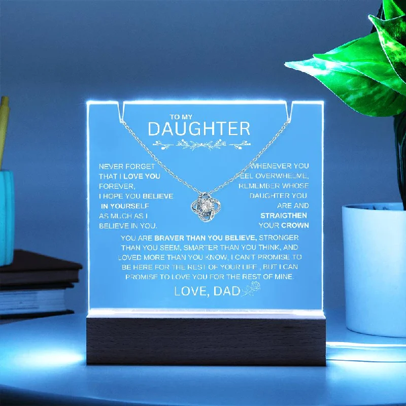 Necklaces and pendants with enamel accents for a colorful, eye-catching appearance-LED ACRYLIC PLAQUE FOR DAUGHTER