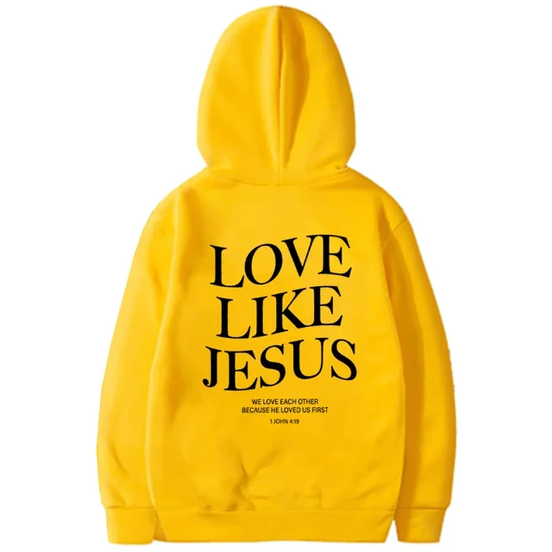 Best necklaces and pendants with zodiac signs for a celestial, astrology-inspired vibe-Love like Jesus Inspirational Christian Hoodie Faith Based Religious Hoodies Christian Apparel Bible Verse Jesus Sweatshirt Top