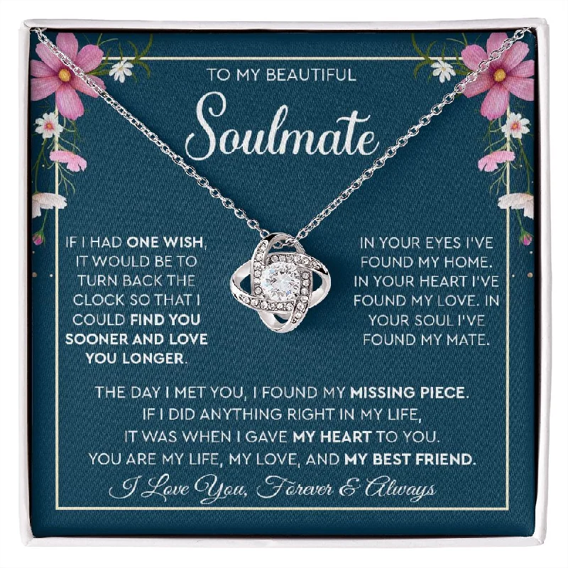 Necklaces and pendants with lock and key designs for a symbolic gesture-My Beautiful Soulmate| Found My Love - Love Knot Necklace