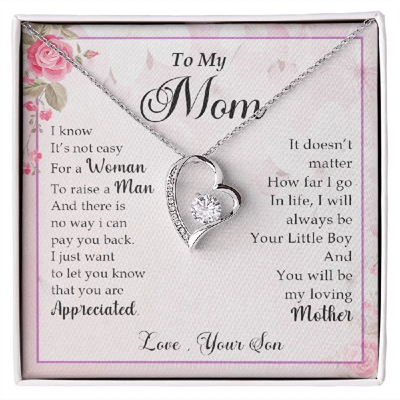 Best necklaces and pendants with adjustable chains for a customizable fit-My Mom| You Are Appreciated - Forever Love Necklace