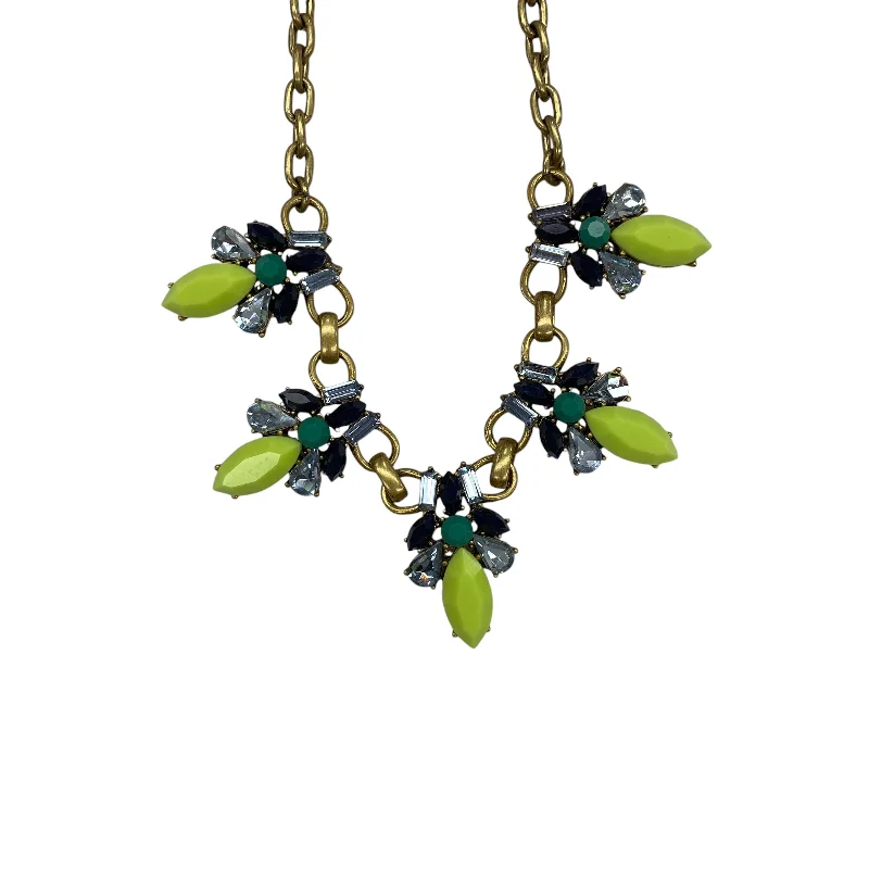 Stunning necklaces and pendants with amethyst gemstones for a calming effect-Necklace Statement By J. Crew In Blue & Gold