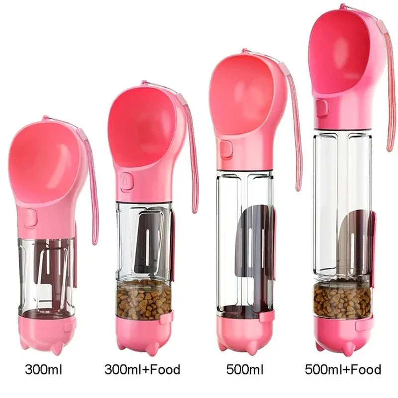 Beautiful necklaces and pendants with diamond-encrusted designs for maximum sparkle-Portable Cat and Dog Water Bottle, Food Feeder, Drinking Fountain, 3 in 1 Poop Dispenser, Leak Proof,