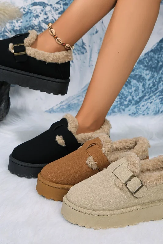 Best necklaces and pendants with intertwined designs for a symbol of unity-Round Toe Platform Fuzzy Boots