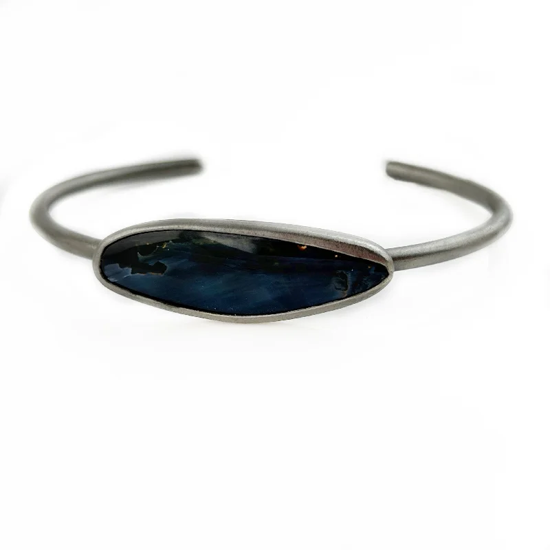 Stunning necklaces and pendants with turquoise and gold for a vibrant, earthy look-Pietersite Cabochon Cuff