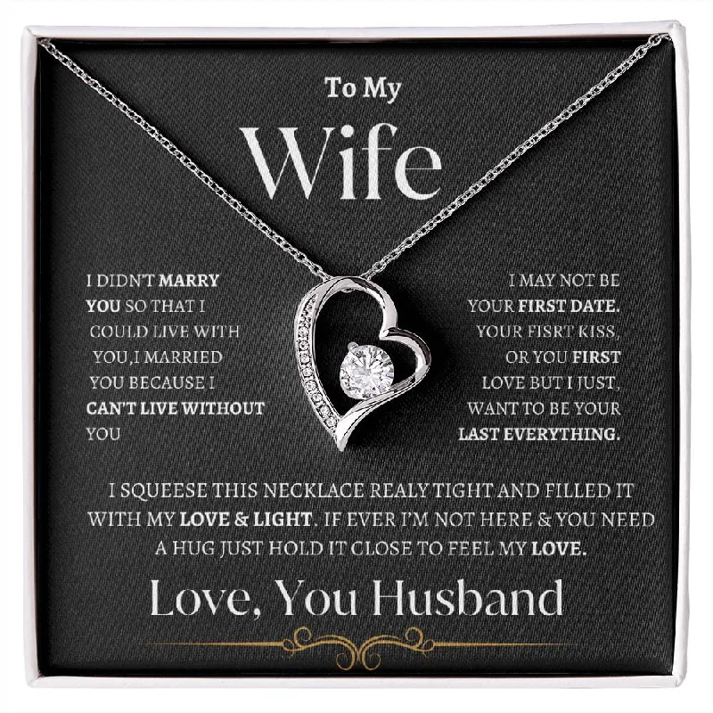 Best necklaces and pendants with zodiac signs for a celestial, astrology-inspired vibe-TO MY BEAUTIFUL WIFE FOREVER LOVE NECKALCE.