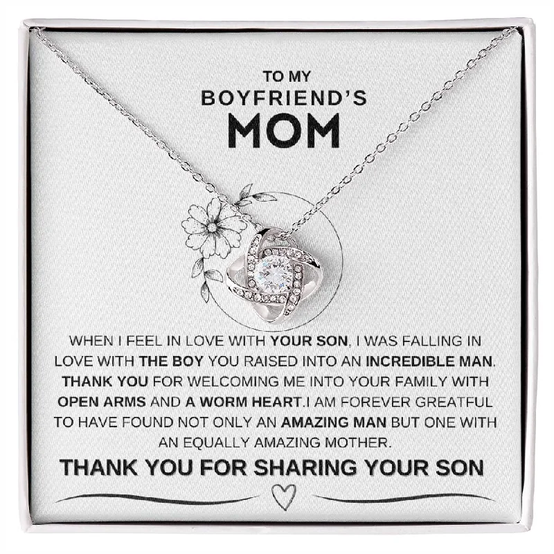 Best necklaces and pendants with floral designs for a feminine and elegant feel-TO MY BOY FRIEND'S MOM BEAUTIFUL LOVE KNOT NECKLACE