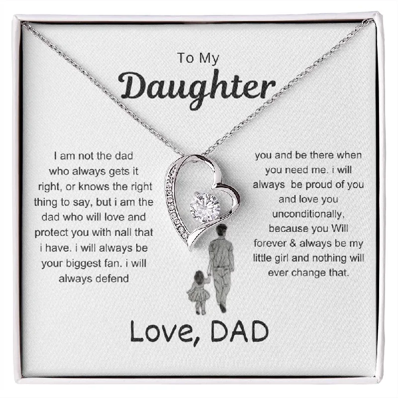 Necklaces and pendants with diamond pendants for a luxurious sparkling effect-To My Daughter Forever Love Necklace.