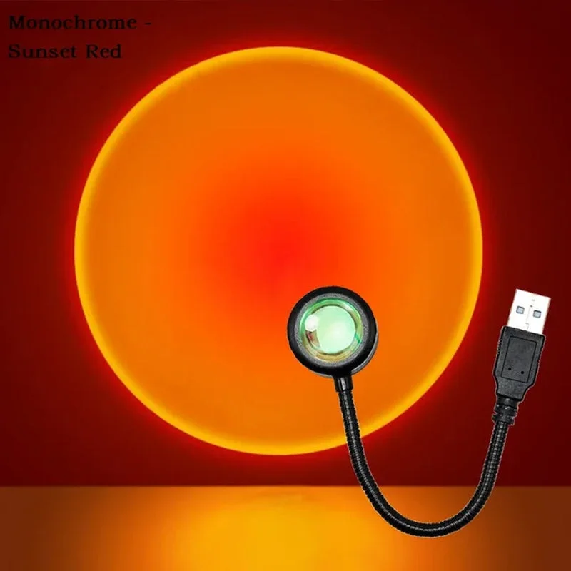 Necklaces and pendants with enamel accents for a colorful, eye-catching appearance-USB Sunset Light Lamp Self Photography Light LED Rainbow Neon Night Light Projector Photography Wall Atmosphere Light