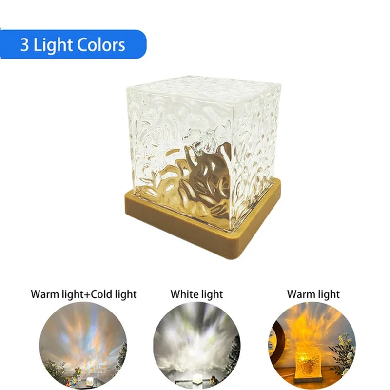 Necklaces and pendants with love knot designs for a romantic, meaningful symbol-Water Ripple Projector Water Ripple Projector Night Light 16 Colors Flame Crystal Lamp Home Houses Decoration Sunset Lights Gift