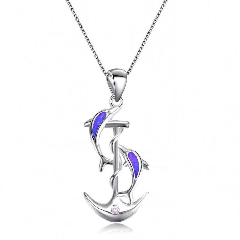 Unique necklaces and pendants with engraved messages for a sentimental gift-Wholesale 2 Dolphin Alloy Necklaces