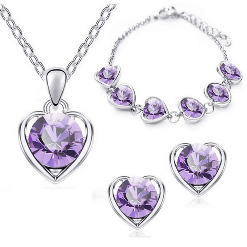 Best necklaces and pendants with sterling silver for an affordable yet stylish choice-Wholesale Minimalist Peach Heart Alloy Jewelry Set of Four Pieces