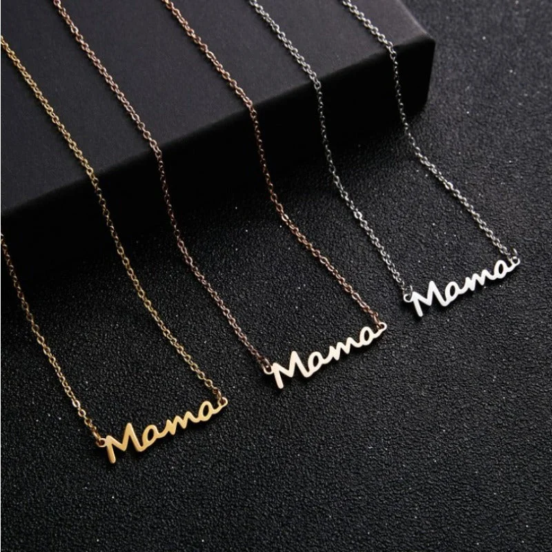 Beautiful necklaces and pendants with tree branch motifs for a nature-inspired design-Wholesale Mother's Day Mama Alloy Necklaces