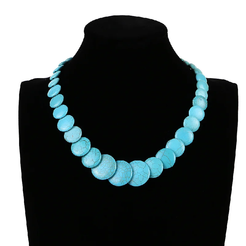 Elegant necklaces and pendants with gold chains for a chic, timeless appearance-Wholesale Turquoise Cropped Beaded Necklaces